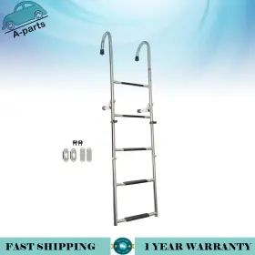 Apt19536 A-parts-a 5 Steps Stainless Steel Folding Boat Ladder Telescoping 400 Lb. Limit For Boats