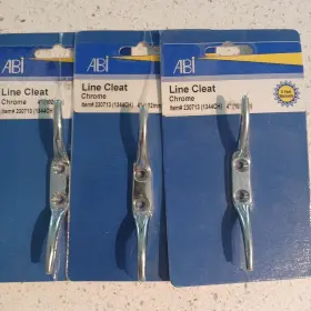 Abi 230713 Marine 4 Inch Boat Cleat Dock Cleats Lot Of 3 Chrome Plated Bronze