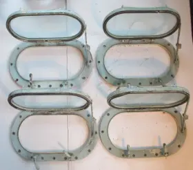 A2900 Abw Lot Of 4 Vintage Chris Craft Large Oval Bronze Porthole Fresh Water Bsmt