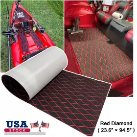 Alq-2 Alianqiu 870352695571 Black Red Boat Flooring Eva Foam Marine Decking For Bass 94.5 Inch Carpet Refit