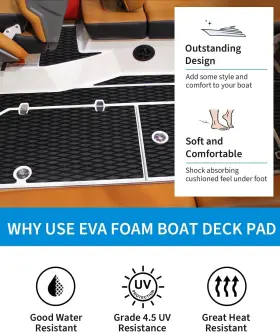 Alq-1 Alianqiu Diamond-black-90240 Black Boat Flooring Eva Foam Teak Deck Mat 35 Inch W Marine Carpet Replacement
