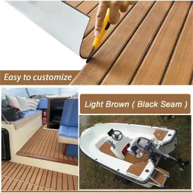 B-90240 Aliqnqiu 2nd-l -b-90240 Alq-2 95 Inch Eva Foam Boat Flooring Marine Mat Faux Teak Decking Sheet Brown Regal