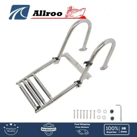 Alu2996233 Allroo Boat Ladder 4 Step 316 Stainless Steel Telescoping Swim For Dock