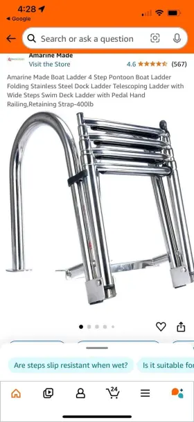 086346 Amarine Made Boat Ladder 4 Step
