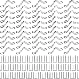 10xtek-pa-0002 Amarine Made New 50 Pc 5mm Steel Stainless Oblong Pad Eye Straps Plate Staple Ring Bimini 316
