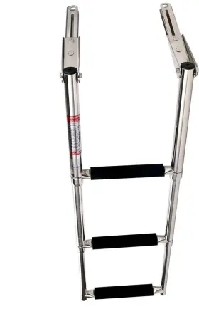 Amarine Made 305284019519 Heavy Duty 3 Steps Boat Marine Telescoping Stainless Steel Sport Ladder W