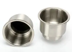 3xam34-9682shb Amarine Made 2 Pc Stainless Steel Cup Drink Holder Marine Boat Rv Camper With Drain
