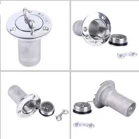 Amarine Made 614019642986 2 Inch Stainless Steel Marine Deck Fill With Key Cap For Fuel Waste And Water