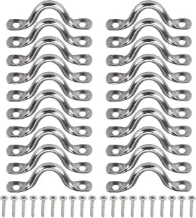 8xtek-pa-0001 Amarine Made 80 Pack Stainless Bimini Boat Top Pad Eye Straps Tie Down Kayak Deck Loops
