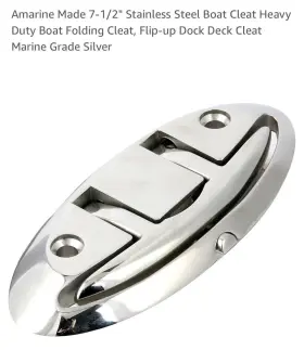 A-0024-02 Amarine Made 2pc 7-1/2 Inch Stainless Boat Cleat Heavy Duty Folding Flip-up Dock Deck
