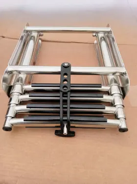 Am41-7345s Amarine Made 4 Step Boat Ladder Stainless Steel Under Platform Pontoon Boarding Telescoping
