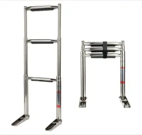 Am43-m2561s3 Amarine Made 3 Steps Boat Ladder Stainless Steel Telescoping Folding Swim Step Usa