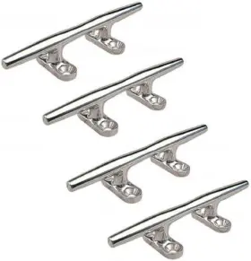 Ca-0015-04 Amarine Made 4pack 4inch 316 Stainless Steel Open Base Cleat Boat Dock Marine Hardware