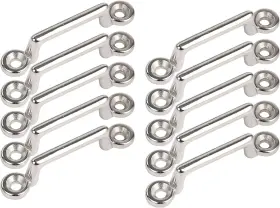 Ca-0051-06 Amarine Made 10 Pack Stainless Steel Bimini Boat Top Strap Pad Eye Tie Down Footmans Loop