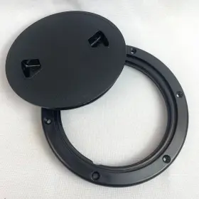 Ca-0161-bk02 Amarine Made 2 6 Inch Marine Boat Inspection Hatch Access Cover Black Round Deck Plate