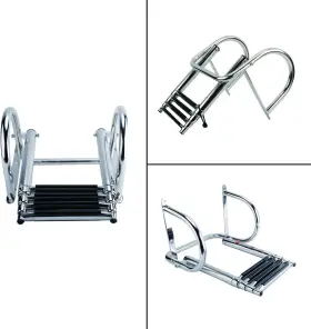 Hd-0044 Amarine Made 4 Step Pontoon Boat Ladder Stainless Steel Telescoping Inboard Dock