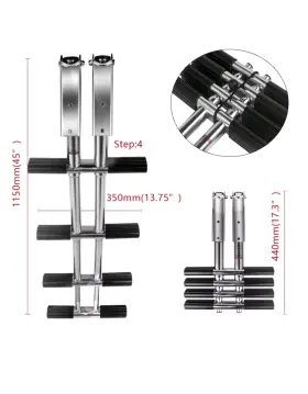 M1085s3 Amarine Made Heavy Duty 4 Steps Boat Marine Dual Vertical Telescoping Tube