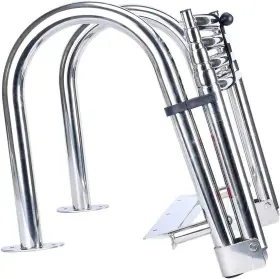 Yi-0024 Amarine Made 4 Step Pontoon Boat Ladder Stainless Foldable Telescoping Rear Entry