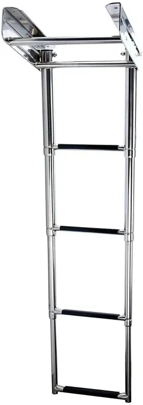 Yi-0028 Amarine Made 4 Step Stainless Under Platform Slide Mount Boat Boarding Telescoping Ladders