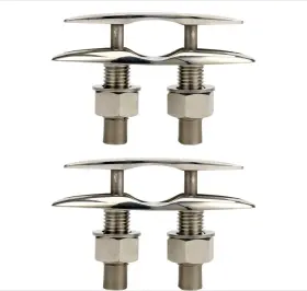 Yi-0081-04 Amarine Made 2 Pcs 6 Inch Boat Cleat Stainless Steel 316 Pull Up Flush Mount Dock