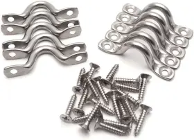 Yi-0093-20 Amarine Made 20 Pcs Stainless Steel Bimini Boat Top Pad Eye Tie Down Straps Kayak Loops
