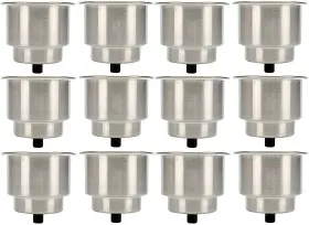 Yi-0169-12 Amarine Made 12 Pack Stainless Steel Cup Drink Holder With Drain For Marine Boat Rv Camper