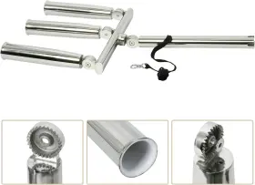 Yi-0272 Amarine Made 3 Tube Trident Outrigger Stylish Fishing Rod Holder Stainless Steel Adjustable
