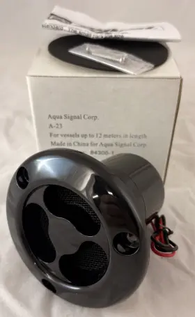 84300-1 Aqua Signal 84300 New Boat Horn Drop In Hidden Flush Mount 12v Black Face