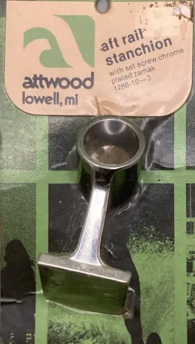 1288-10-3 Attwood New Genuine Aft Rail Stanchion Chrome With Set Screw