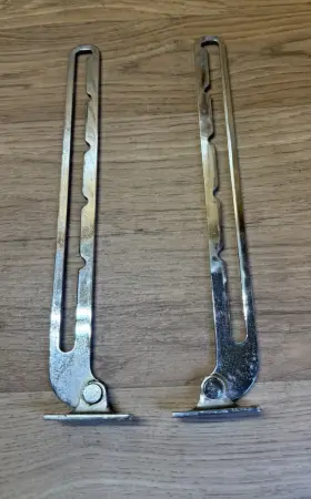 239-1 Attwood Vintage Boat Window Brackets Chromed Bronze Or Nickel Lot Of 2