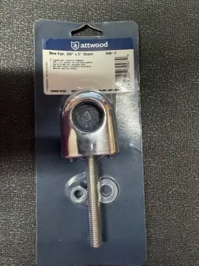 3456-3 Attwood Single Shank Bow Eye Chrome 3 Inch Marine New