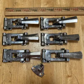 564-04 Attwood 564-03 Lot Of 6 Vtg Chrome Lockable Hasps Latches Ac Boat Marine