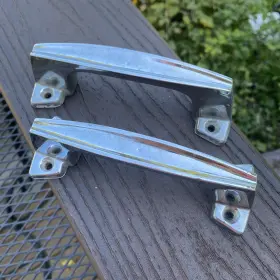 6208 Attwood Lot Of 2 Vintage Chrome Grab Handles 6 Inch - Used No Screws/hardware