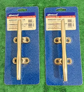 66009l3 Attwood Lot Of Two 316 Stainless Steel Herreshoff Cleats 6 Inch