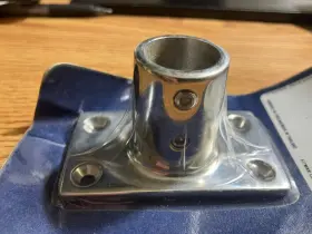 66041-3 Attwood Rail Base Stainless 7/8 Inch 90 Degree New Old Stock