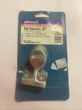 66081-3 Attwood Stainless Steel End Stanchion 60 For 7/8 Inch O.d. Tubing
