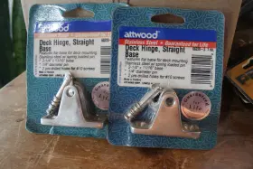 66220-3 Attwood Pair Of Straight Base Bimini Deck Hinges