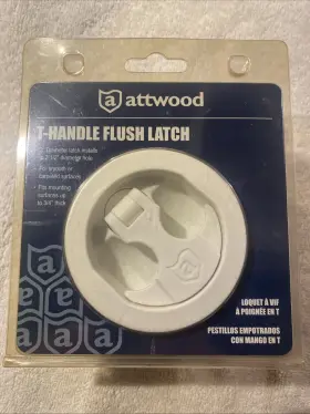 99604ww7 Attwood Atwood Marine Locking T-handle Latch White Nylon