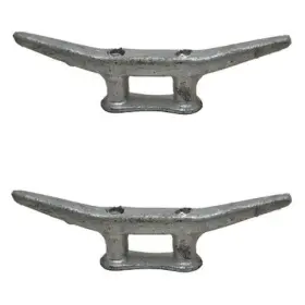 Dc1102 Attwood Marine Products Boat Dock Cleat Silver Cast Iron 10 Inch Set Of 2