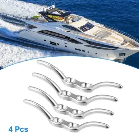 Automall Tech 723115188943 4 Pcs 2-1/2 Inch Stainless Steel Boat Flagpole Cleat Hook For Marine Ship