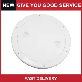 Automall Tech 726215624366 Universal 8 Inch White Circular Inspection Hatch Deck Plate With Cover Pack Of 1