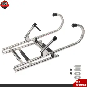 Apo247080 Autoooparts 2 Step Boat Deck Folding Ladder Stainless Steel Telescoping Anti Slip