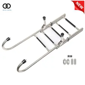 Apo247104 Autoooparts Stainless Steel Folding Ladder Telescoping 400 Lb. Limit For Boats 2 Step 3