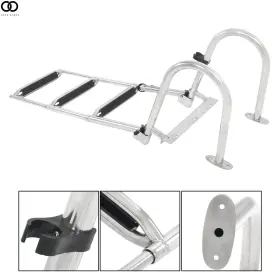 Apo321096 Autoooparts 3-step Boarding Ladder Stainless Steel Heavy-duty Dual-handle