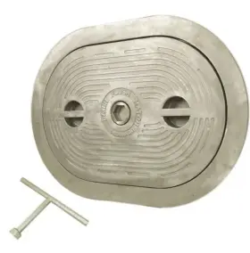 Bfho15x24a Baier Bfho15x24a/a Flush Oval 15 Inch X 24 Deck Hatch With Hex Centerbolt