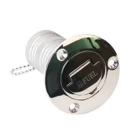 Bangbird 606860046365 1.5 Inch Boat Deck Fill Keyless 316 Stainless Steel Fuel Filler Flush Mount Polished