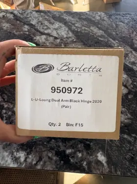 950972 Barletta U-loung Dual Arm Black Hinge 2020 - New