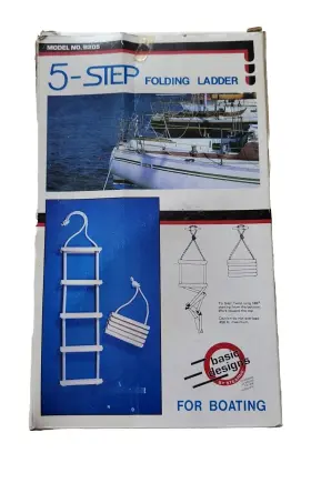 B205 Basic Designs 5 Step Compact Folding Boat Ladder