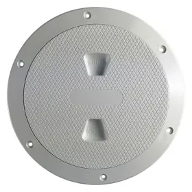 Dp64-w Beckson 8-1/8 Inch O.d. X 6 I.d. White/diamond Abs Screw-out Deck Plate