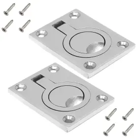 Bestgle 603935166089 2pcs Flush Ring Pull Handles Stainless Steel Boat Hatch Latch Cabinet